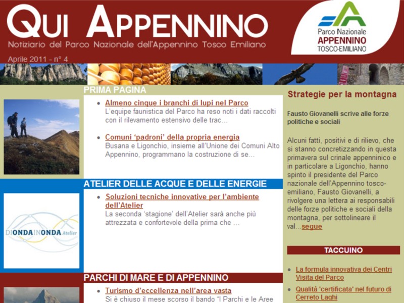 The April issue of 'Qui Appennino' has been published